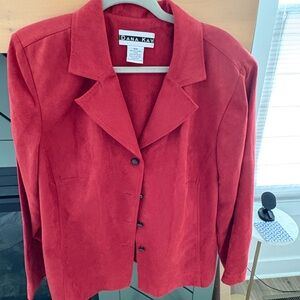 Dana Kay Red Blazer Structured Suit Jacket
